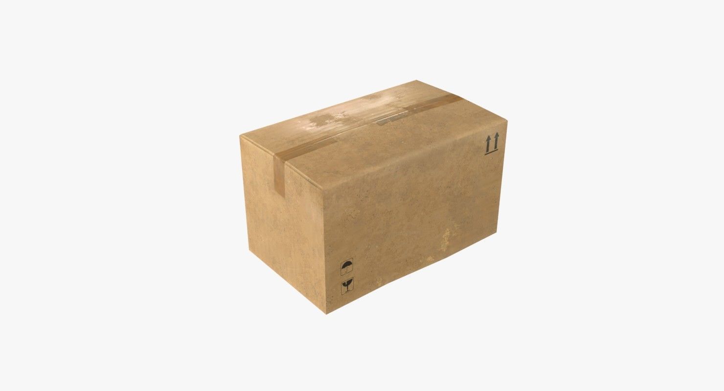 Cardoard boxes Low-poly 3D model_6