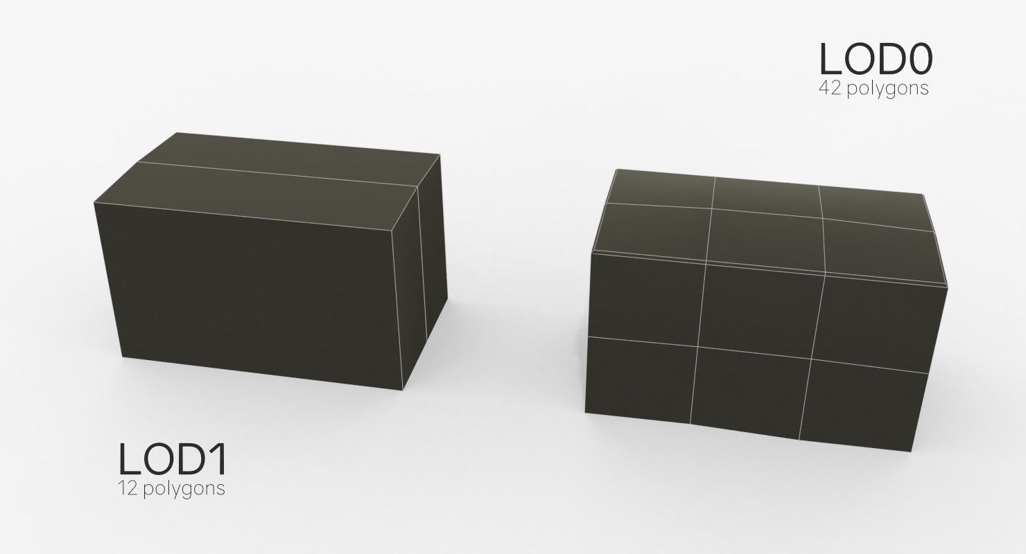 Cardoard boxes Low-poly 3D model_17