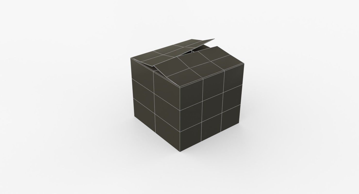 Cardoard boxes Low-poly 3D model_18