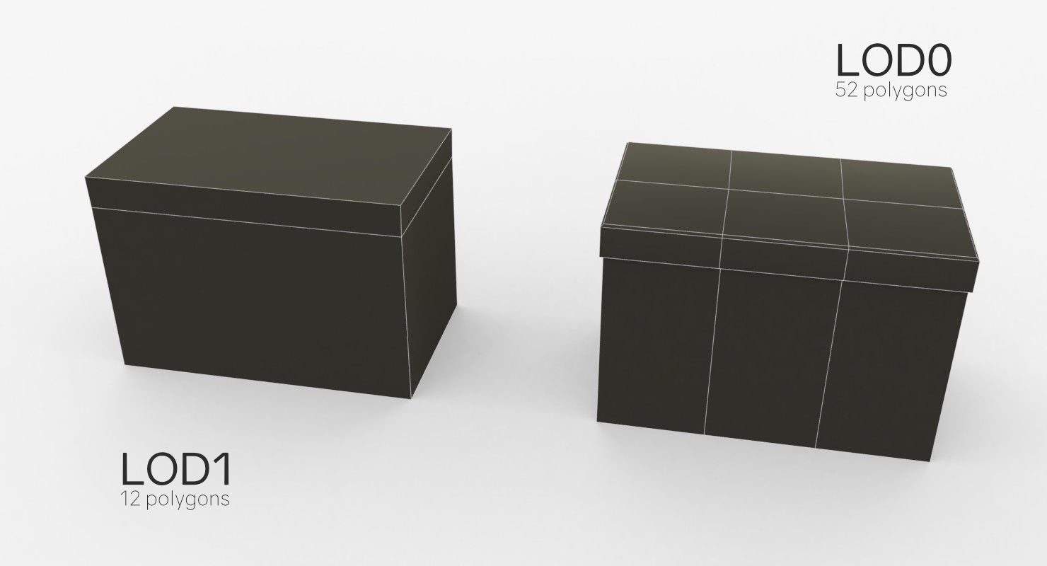 Cardoard boxes Low-poly 3D model_23