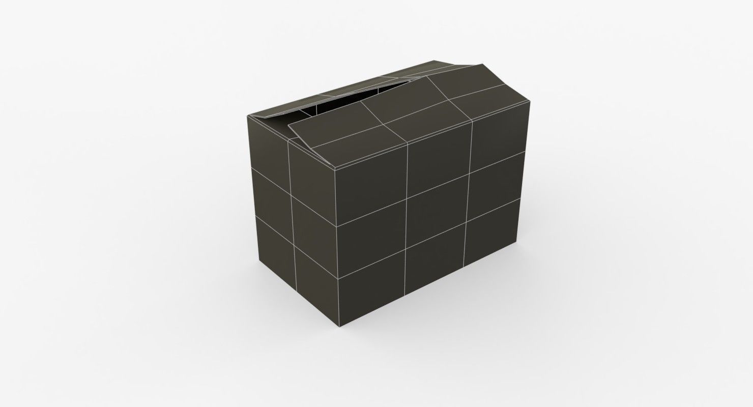 Cardoard boxes Low-poly 3D model_20