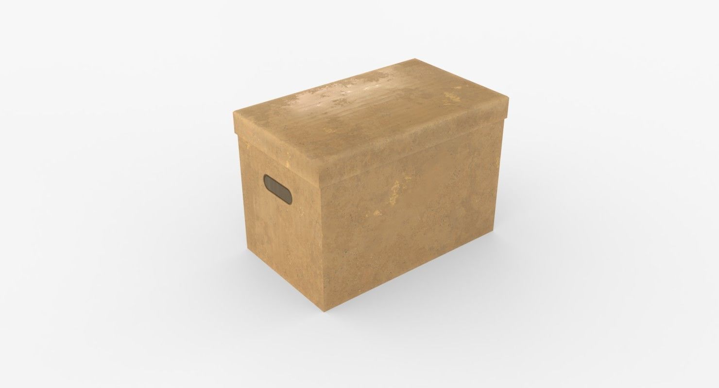 Cardoard boxes Low-poly 3D model_9
