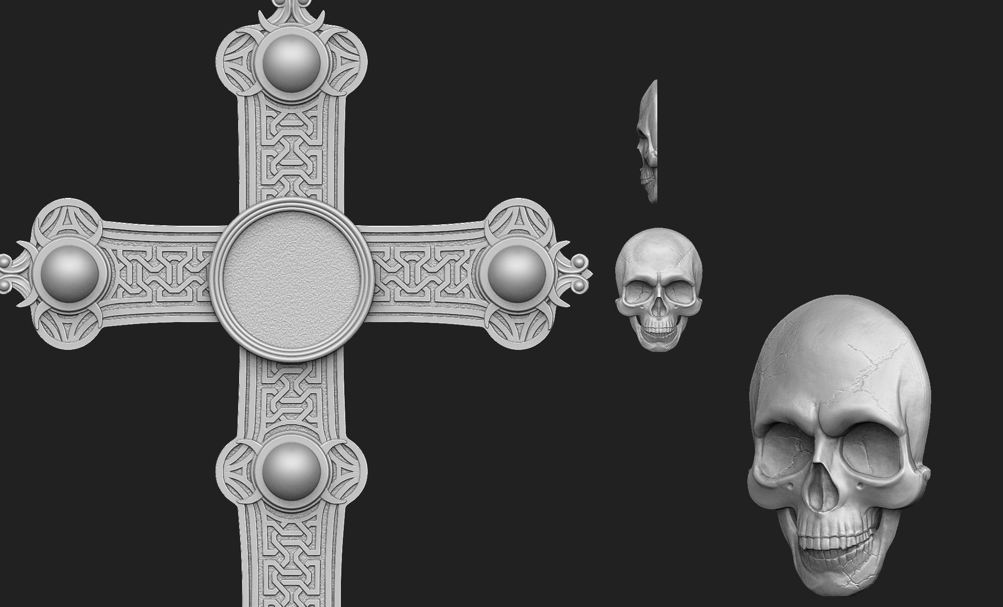 Skull Cross 3D print model_3