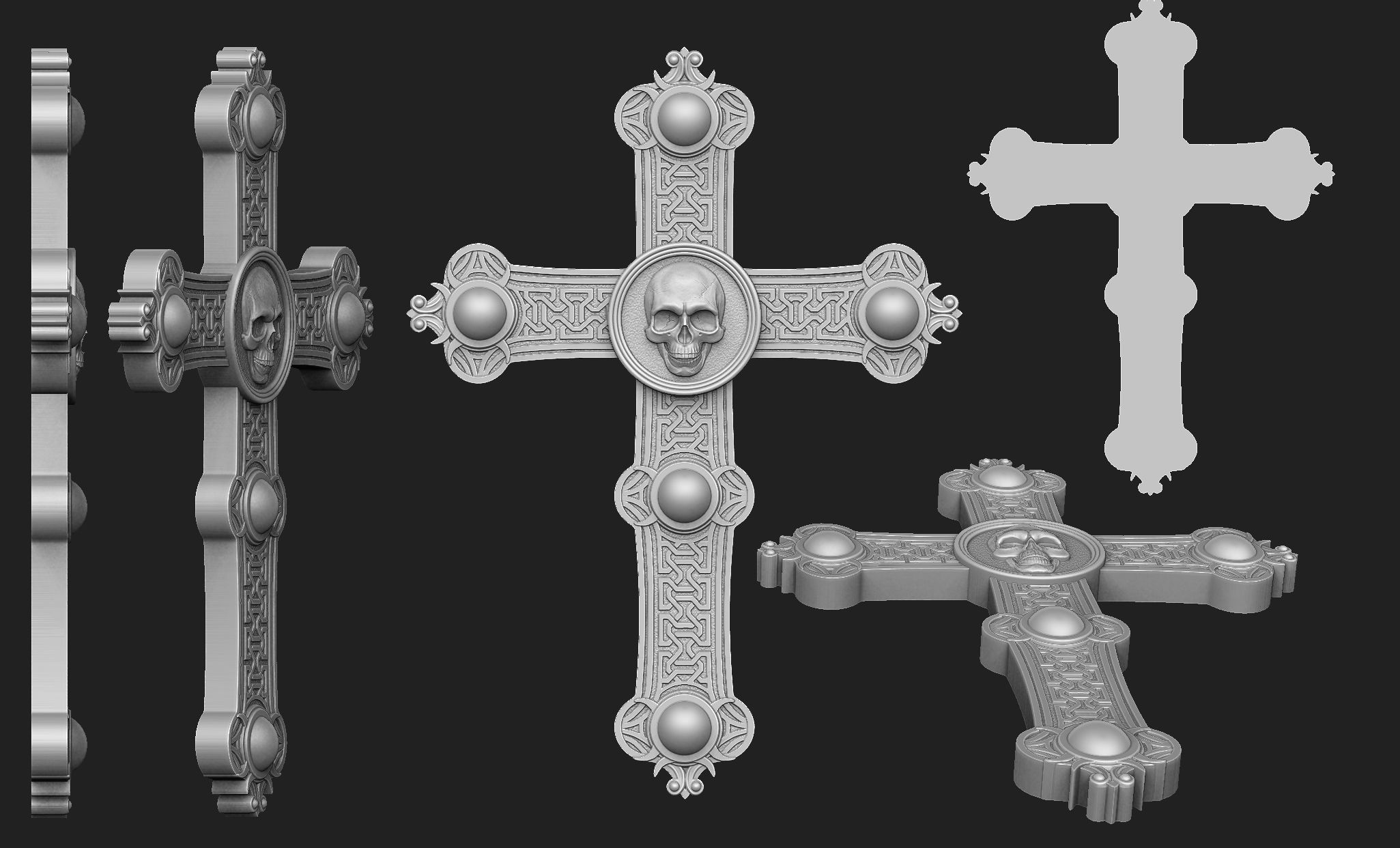 Skull Cross 3D print model_1
