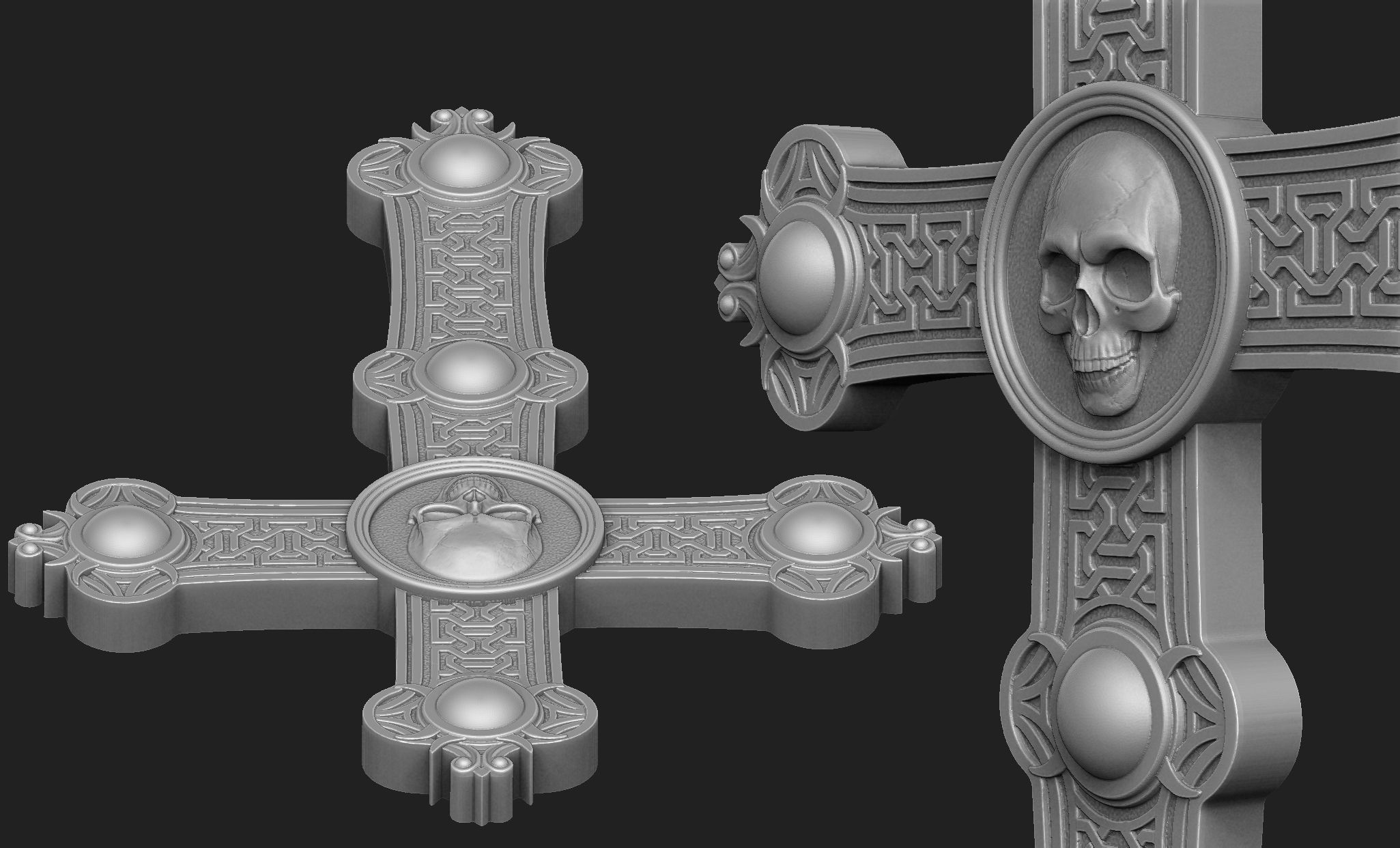 Skull Cross 3D print model_2