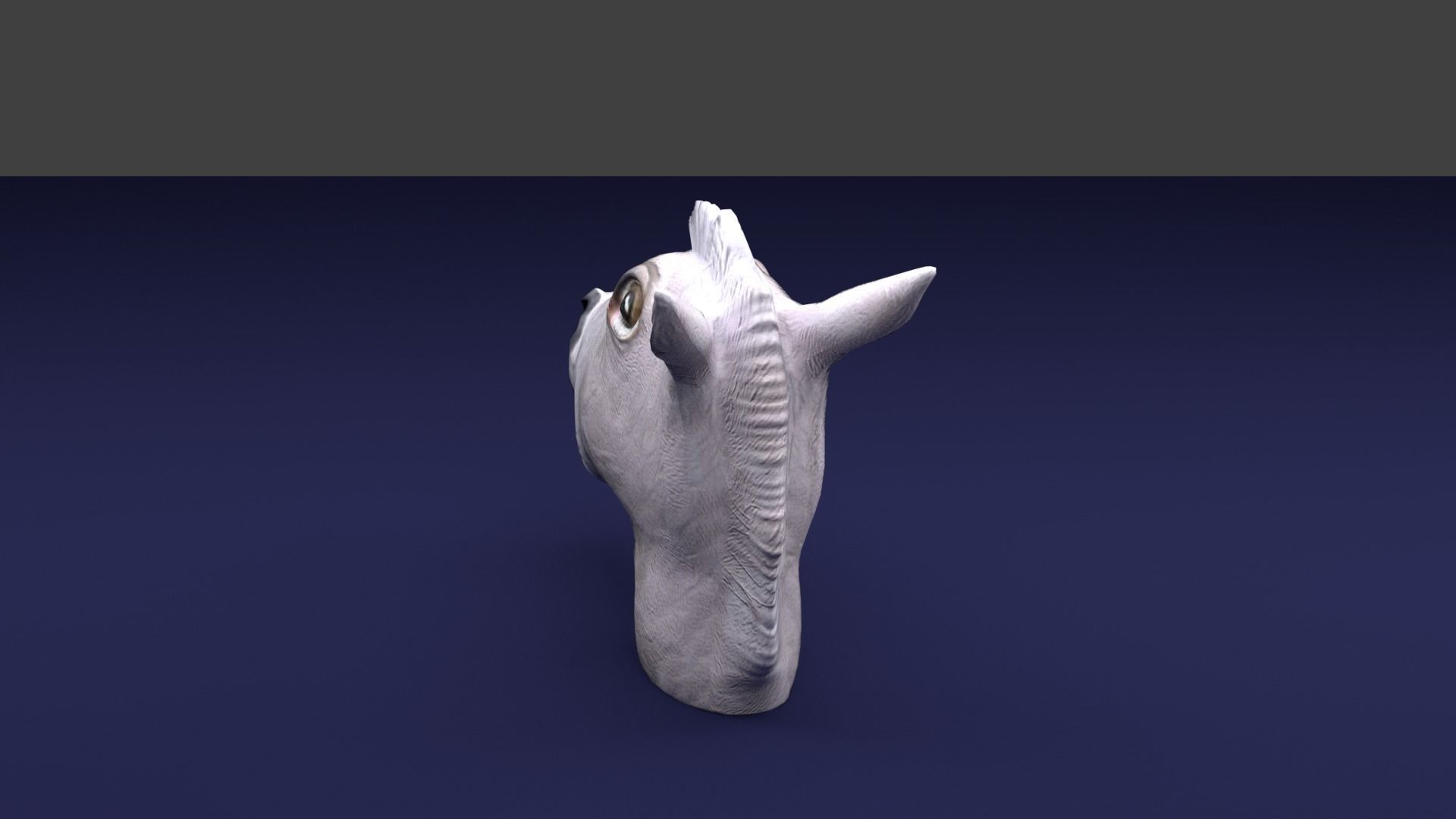 Horse Mask White Low-poly 3D model_3