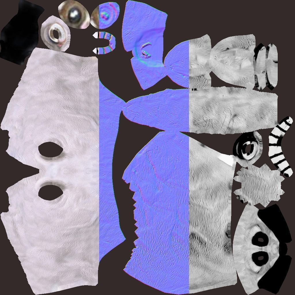 Horse Mask White Low-poly 3D model_10