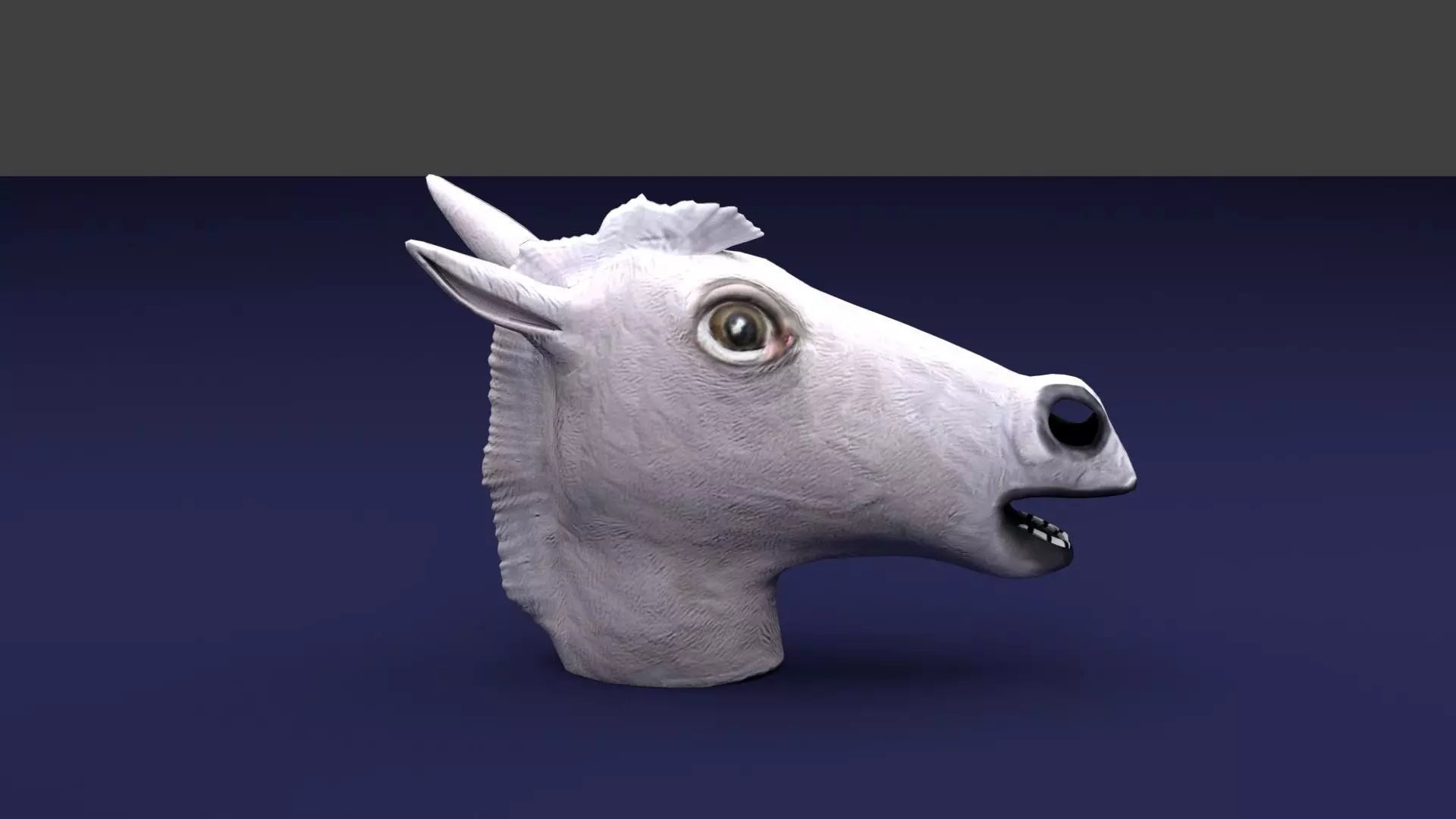 Horse Mask White Low-poly 3D model_0