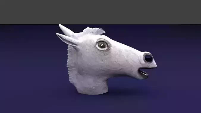 Horse Mask White Low-poly 3D model