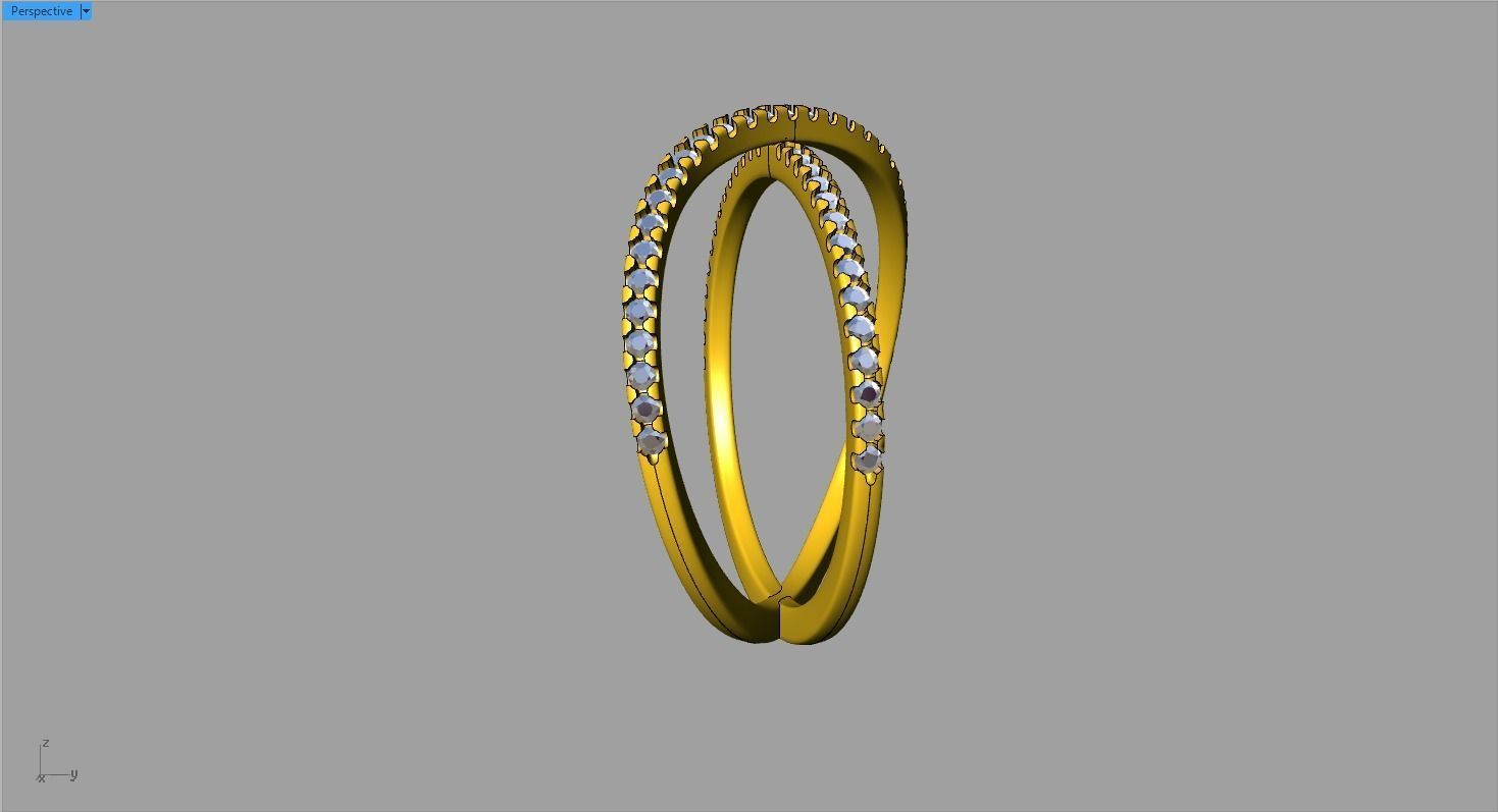 X cross ring 3D print model_2