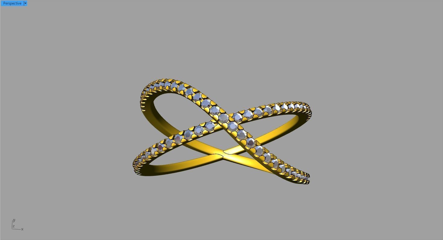 X cross ring 3D print model_1