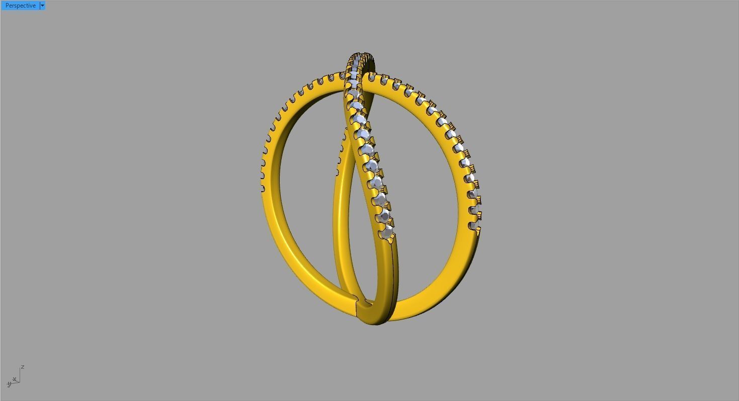 X cross ring 3D print model_4