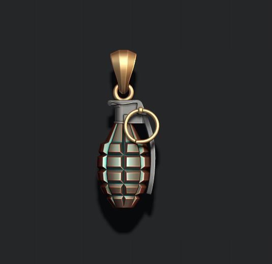 Grenade pendant 3d 3D print model_6