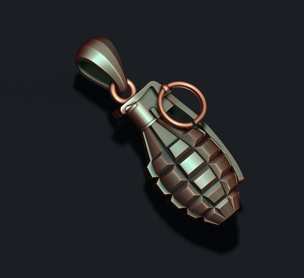 Grenade pendant 3d 3D print model_7