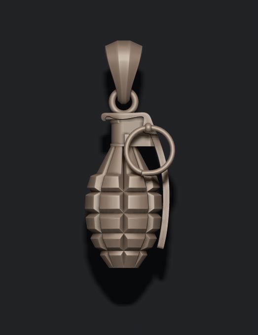 Grenade pendant 3d 3D print model_3