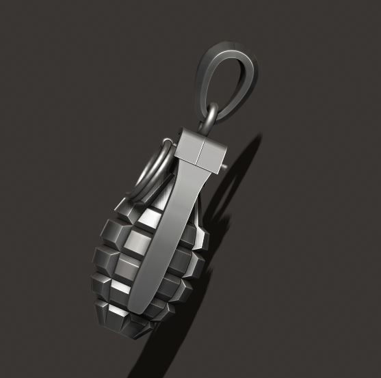 Grenade pendant 3d 3D print model_4