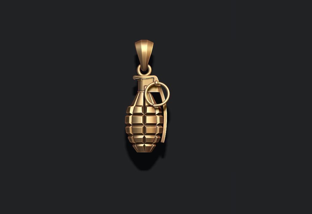 Grenade pendant 3d 3D print model_1