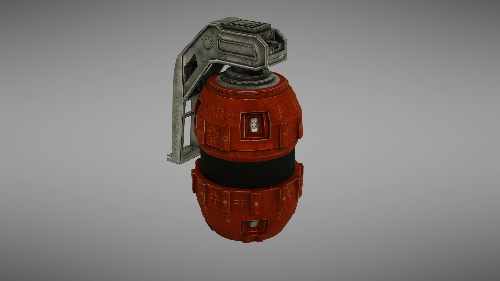 Grenade Sci fi 1 Low-poly 3D model_4