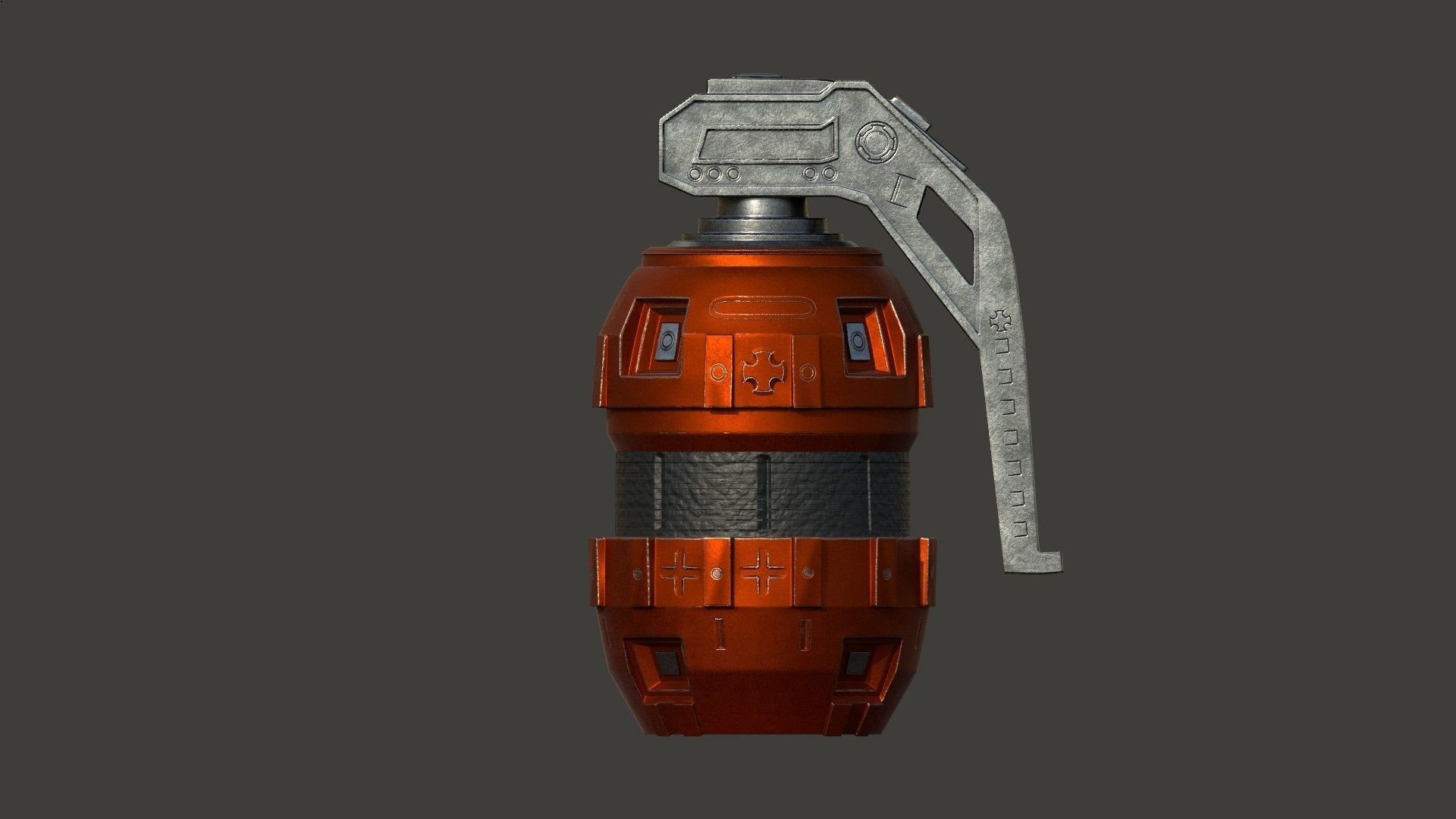 Grenade Sci fi 1 Low-poly 3D model_2