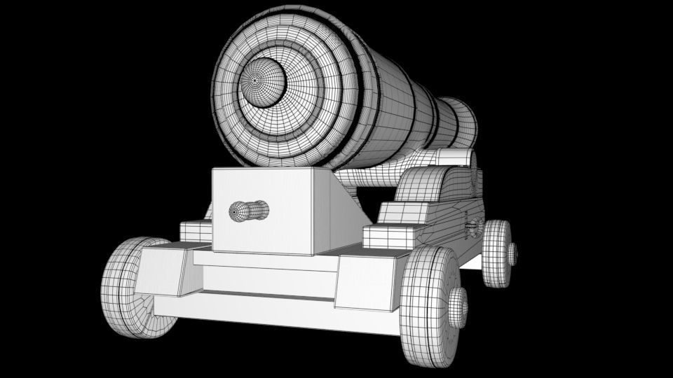 Cannon old 3D model_2