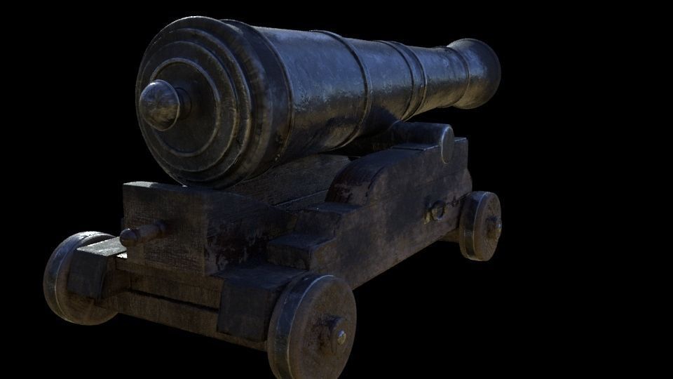 Cannon old 3D model_4