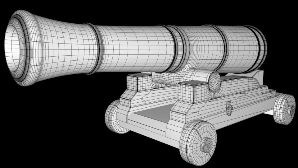 Cannon old 3D model_3