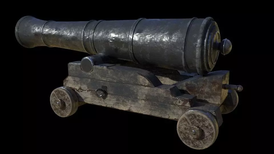Cannon old 3D model_0