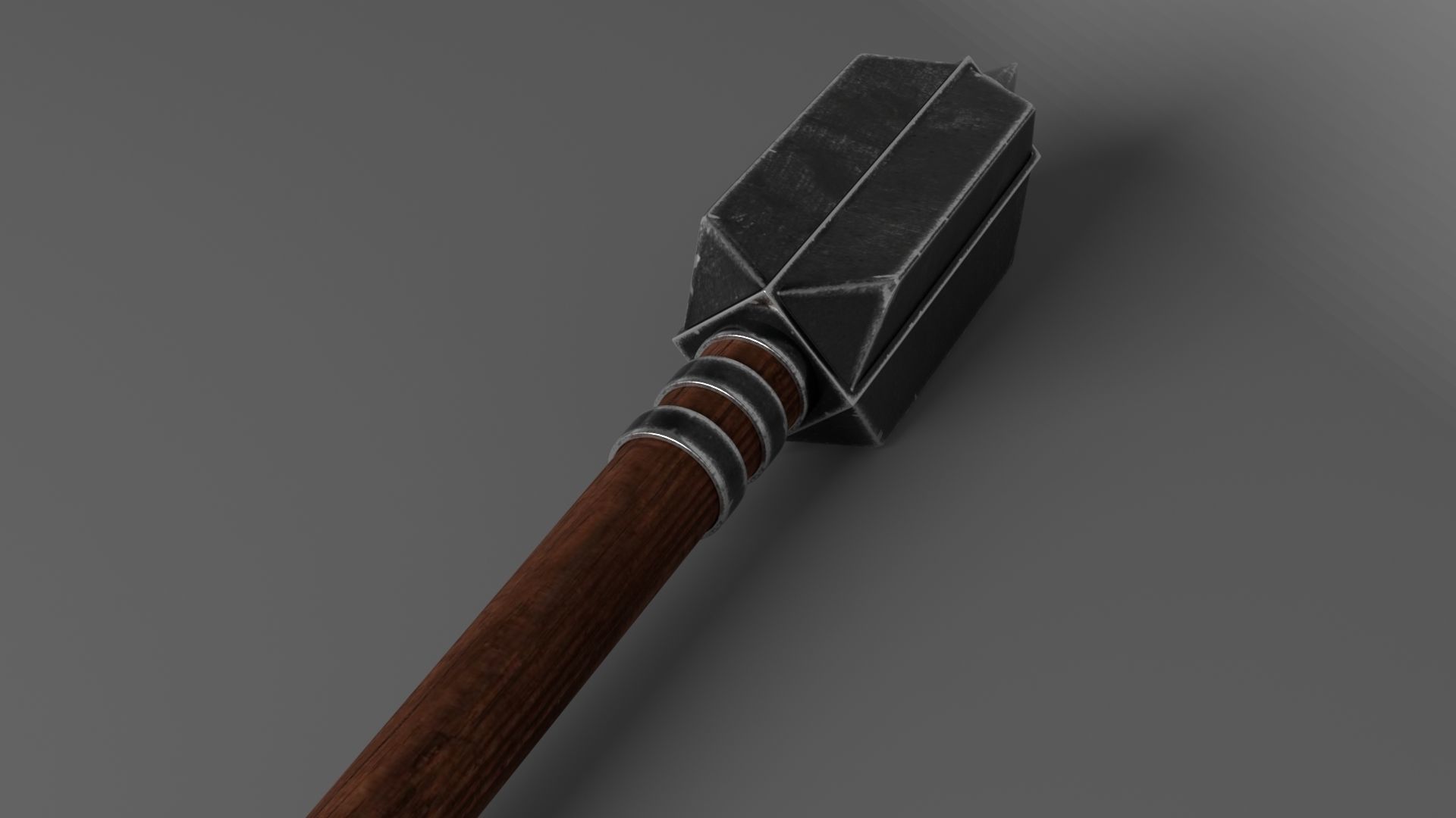 Medieval war mace low poly Low-poly 3D model_4