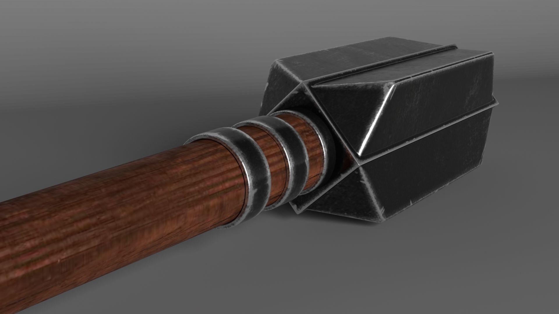 Medieval war mace low poly Low-poly 3D model_6