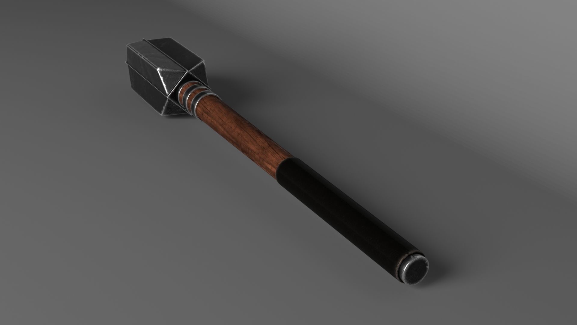 Medieval war mace low poly Low-poly 3D model_2