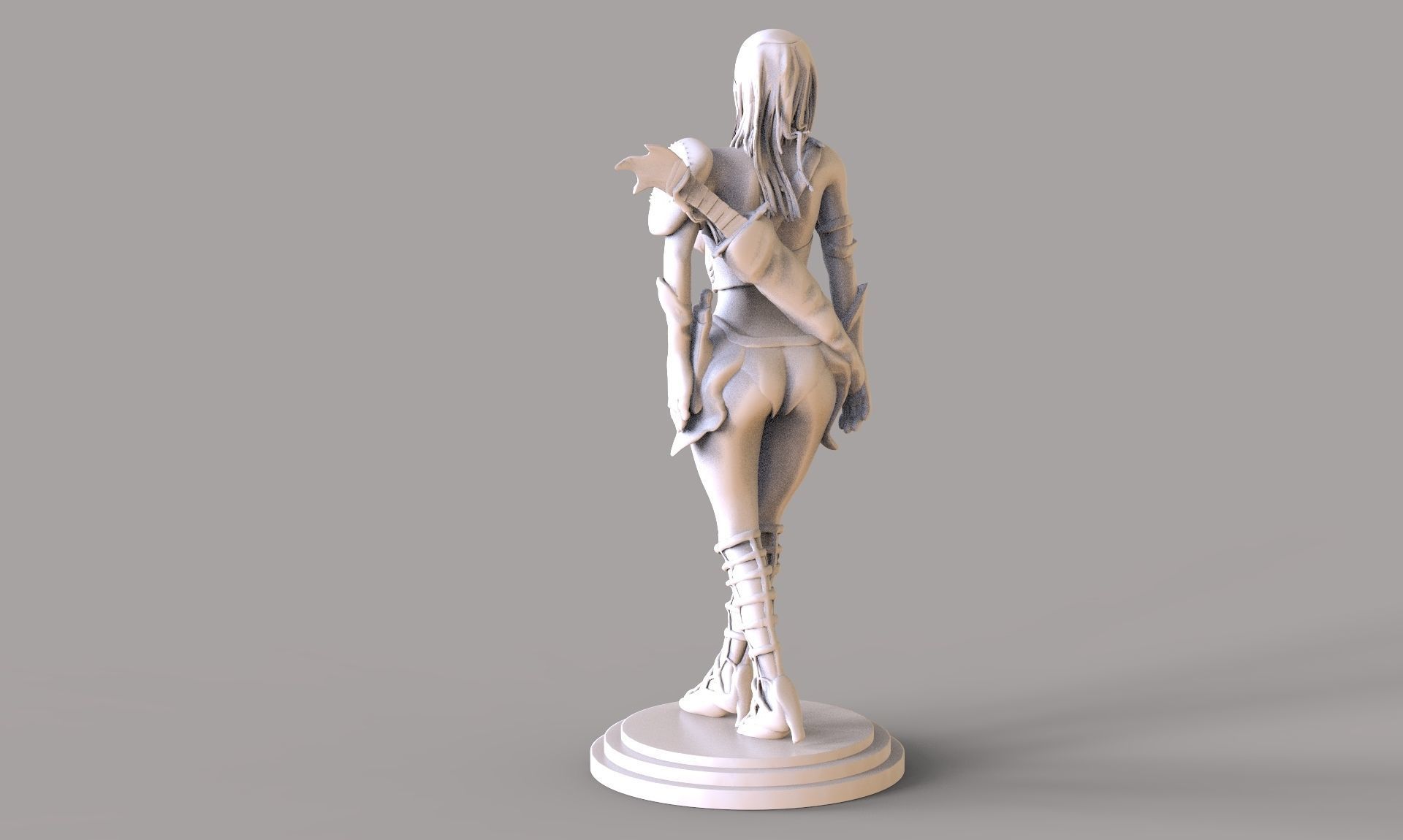 Warrior Girl 2 3D print model_2