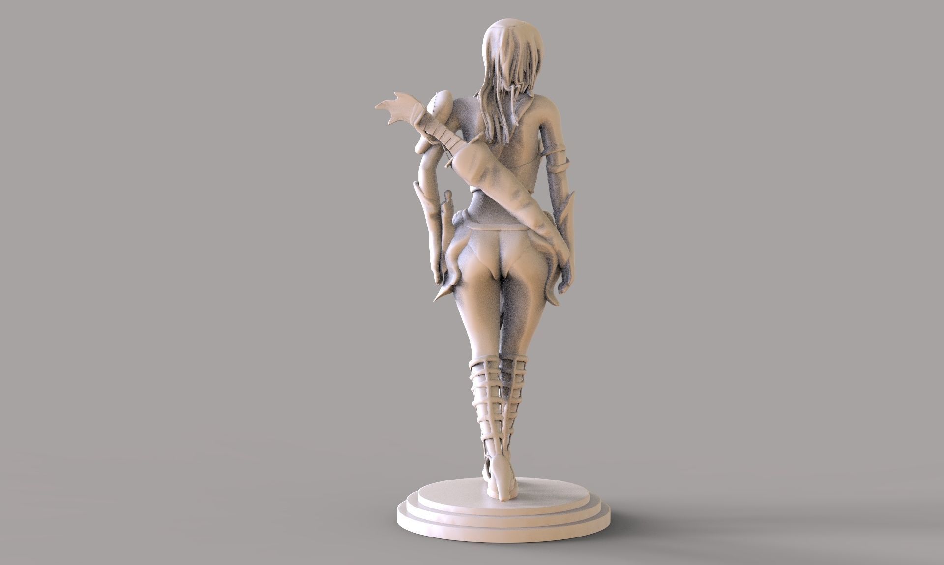 Warrior Girl 2 3D print model_3