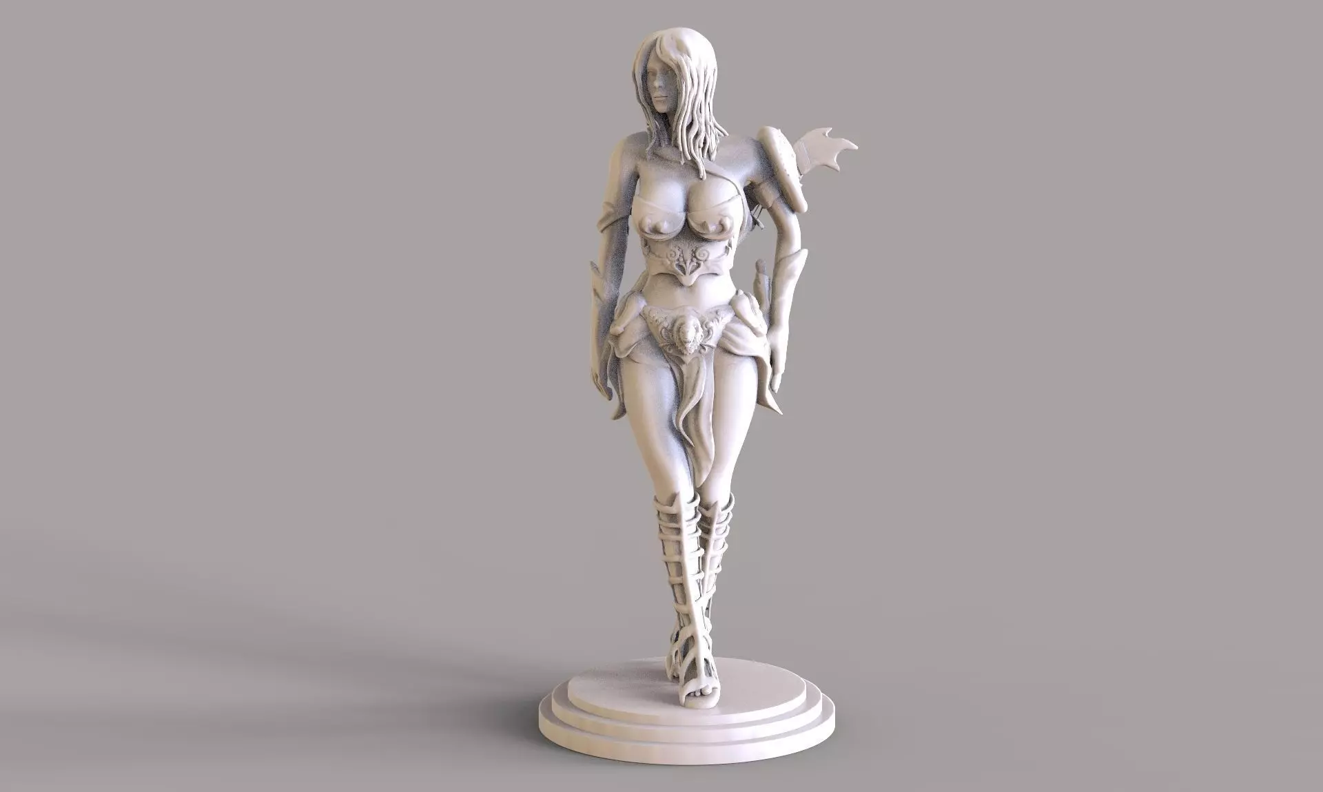 Warrior Girl 2 3D print model_0