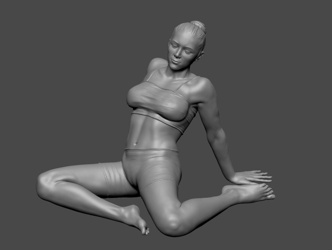 Woman Lady In pose 3DPrint 3D print model_3