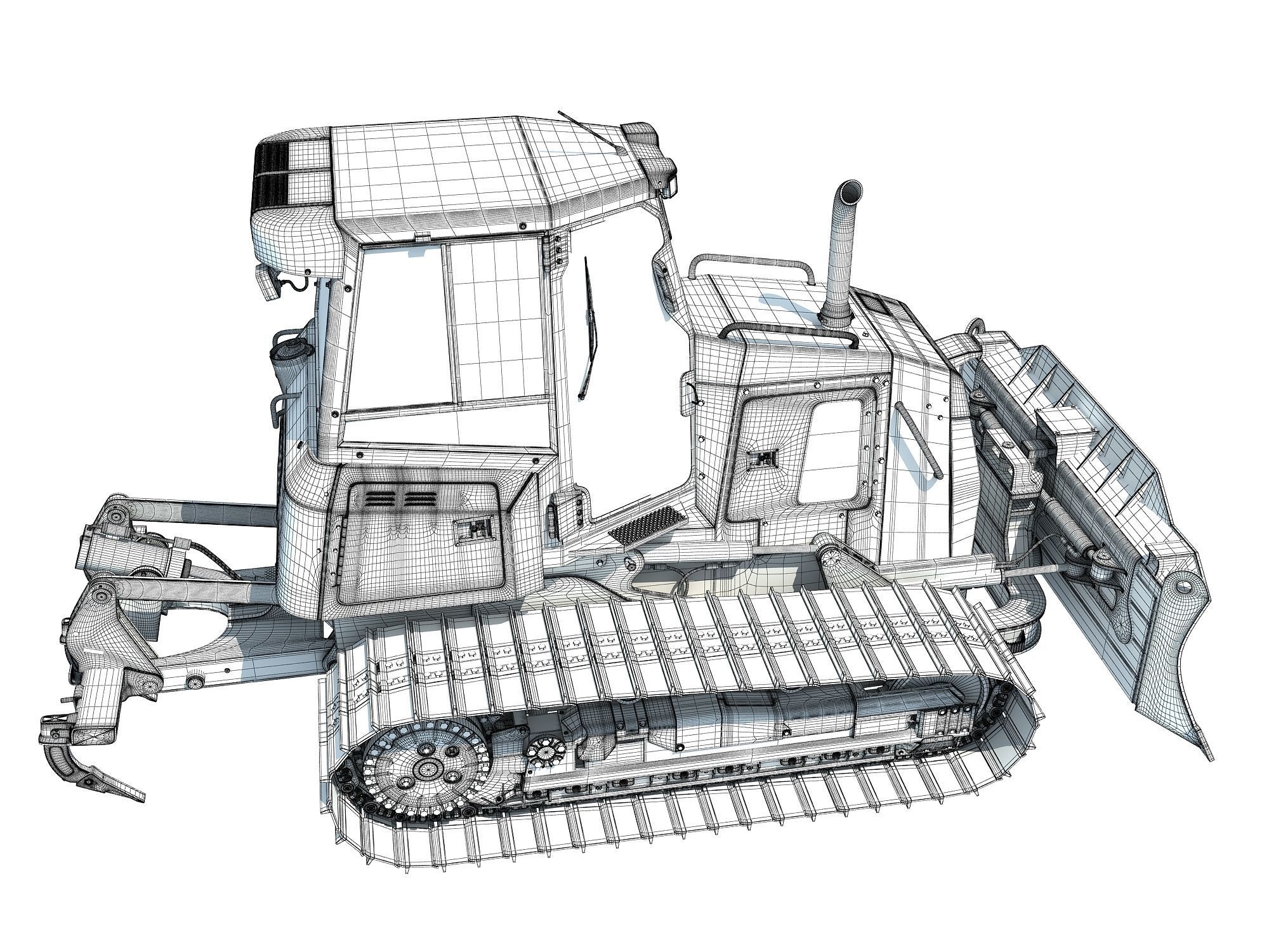 Bulldozer Construction Dozer 3D model_17