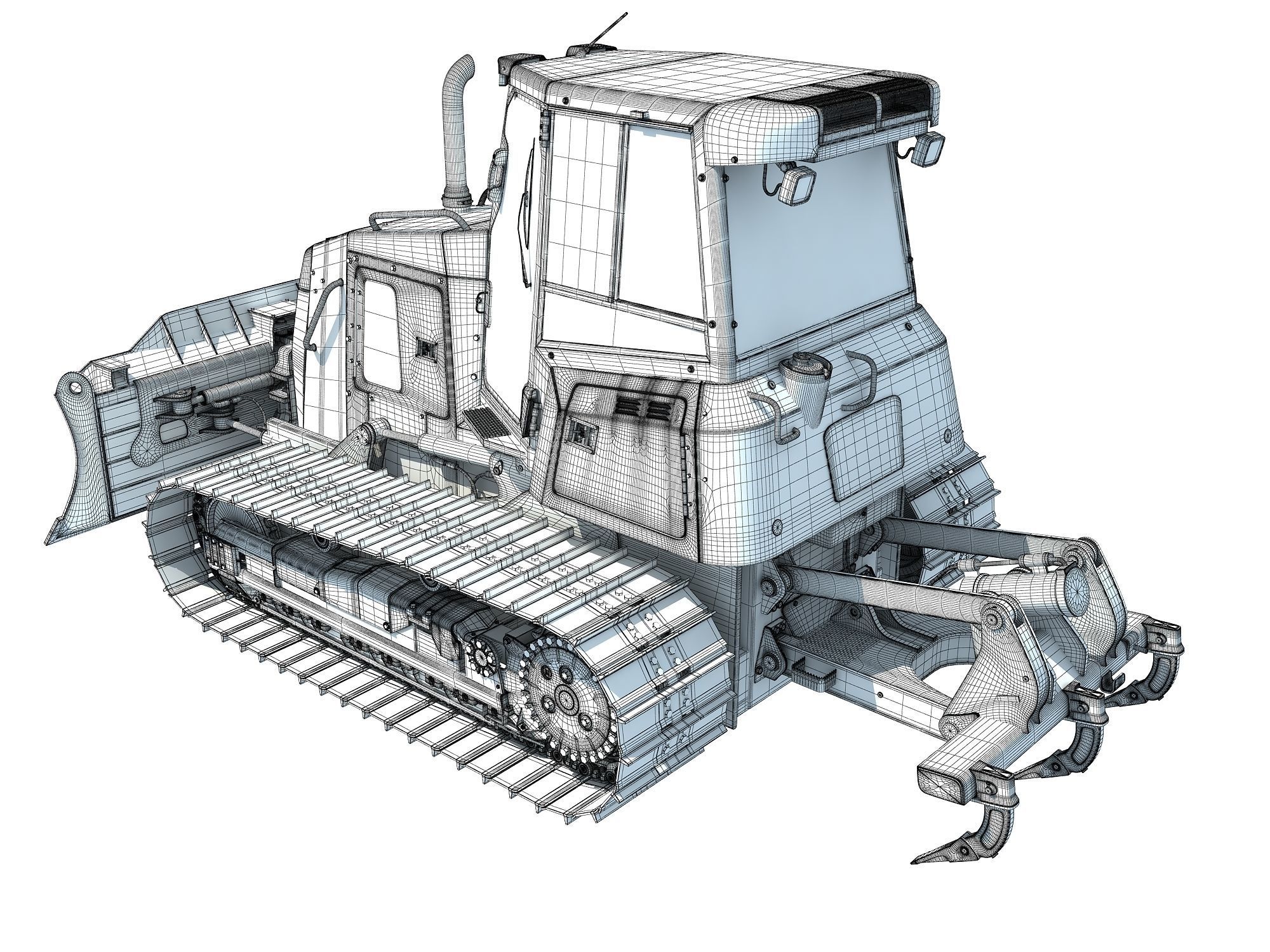 Bulldozer Construction Dozer 3D model_16