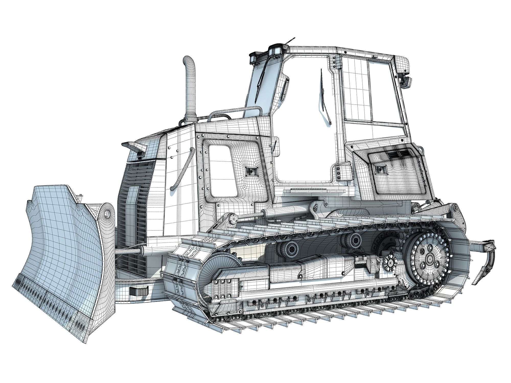 Bulldozer Construction Dozer 3D model_14