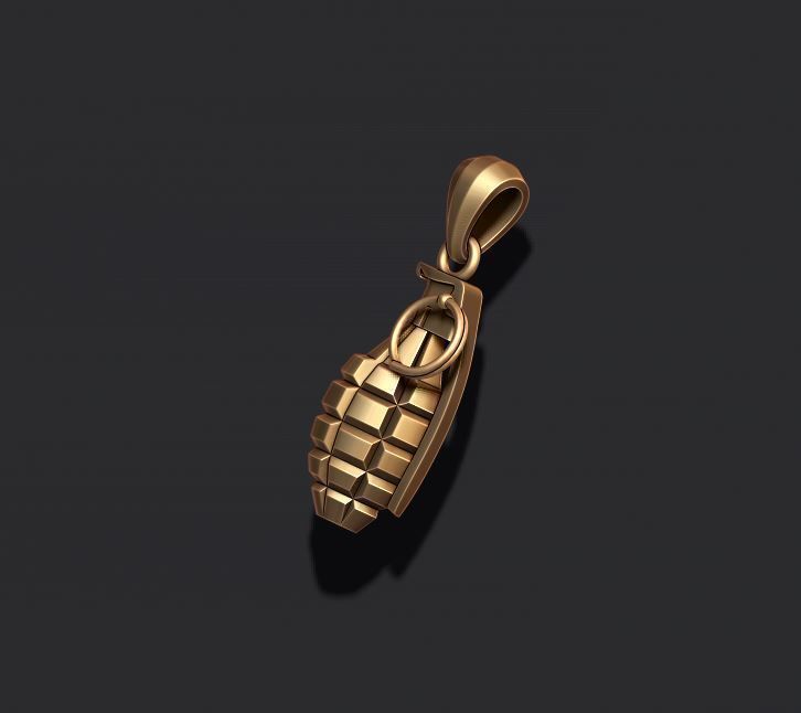 Grenade pendant 3D print model_5
