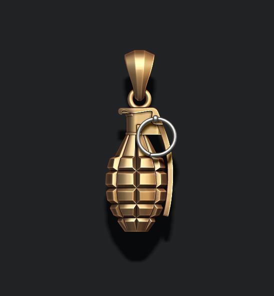 Grenade pendant 3D print model_1