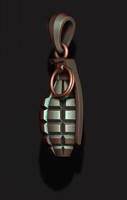 Grenade pendant 3D print model_4