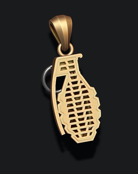 Grenade pendant 3D print model_2