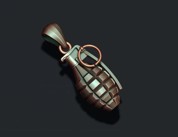 Grenade pendant 3D print model_6
