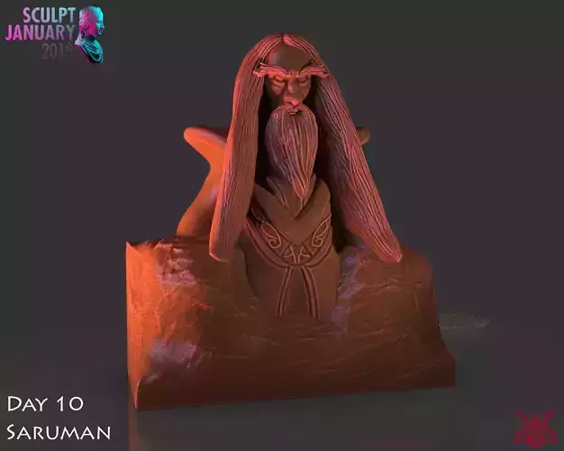Stylized Saruman Timelapse and Model 3D print model