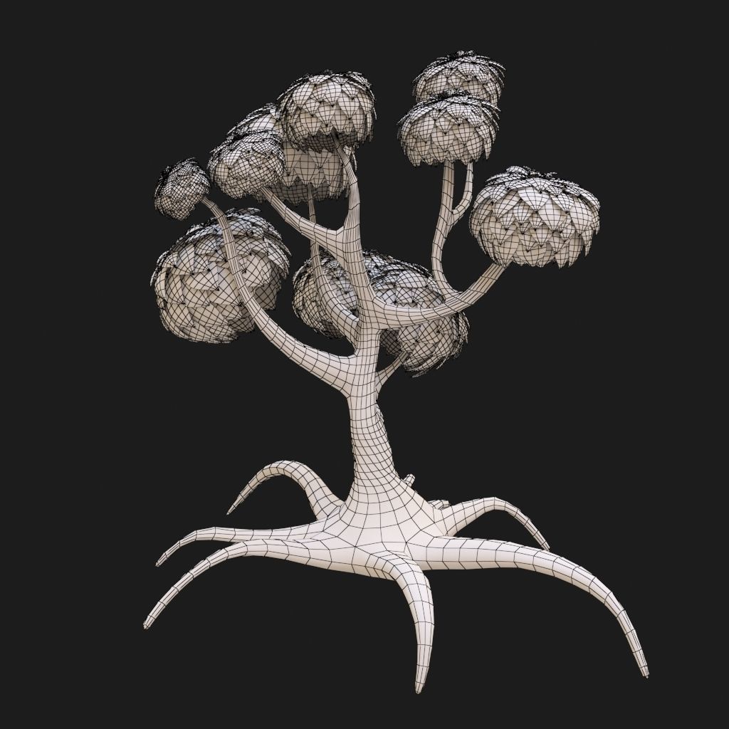 Cartoon tree 3D model_8