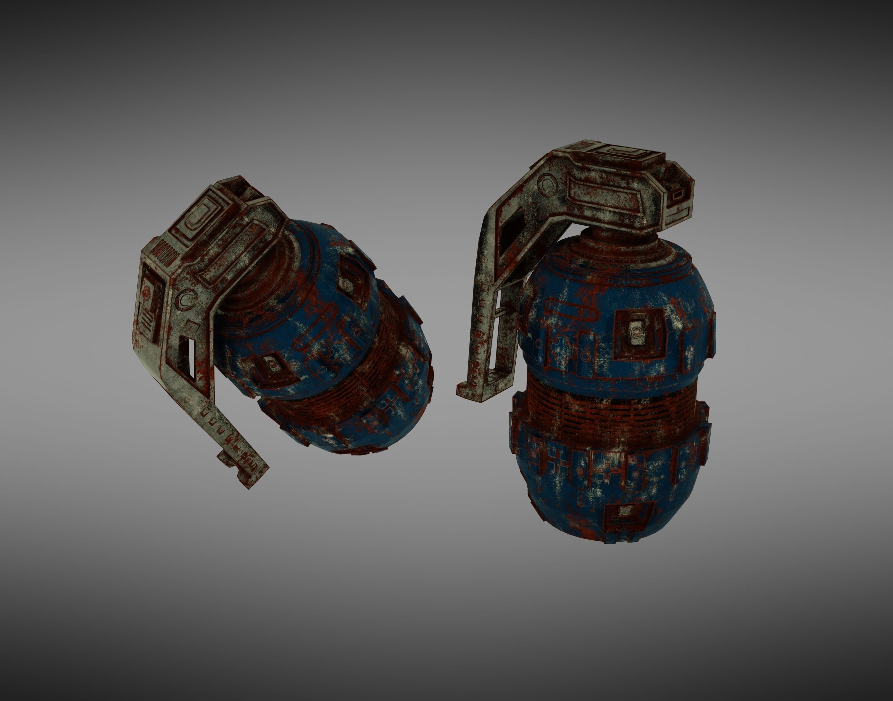Granade Sci fi 2 Low-poly 3D model_2