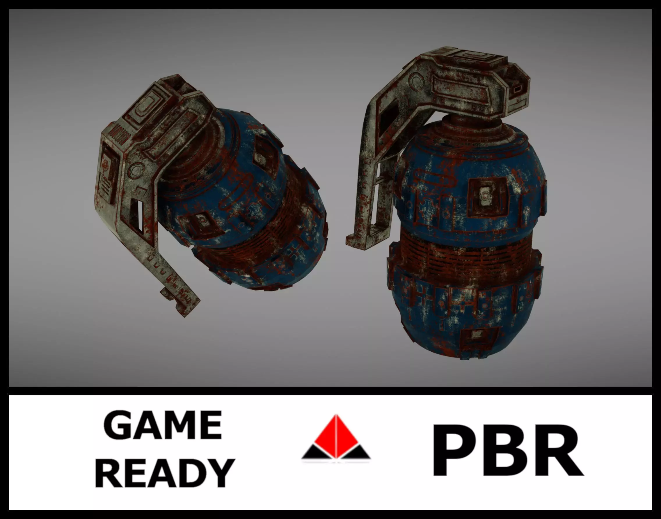 Granade Sci fi 2 Low-poly 3D model_0