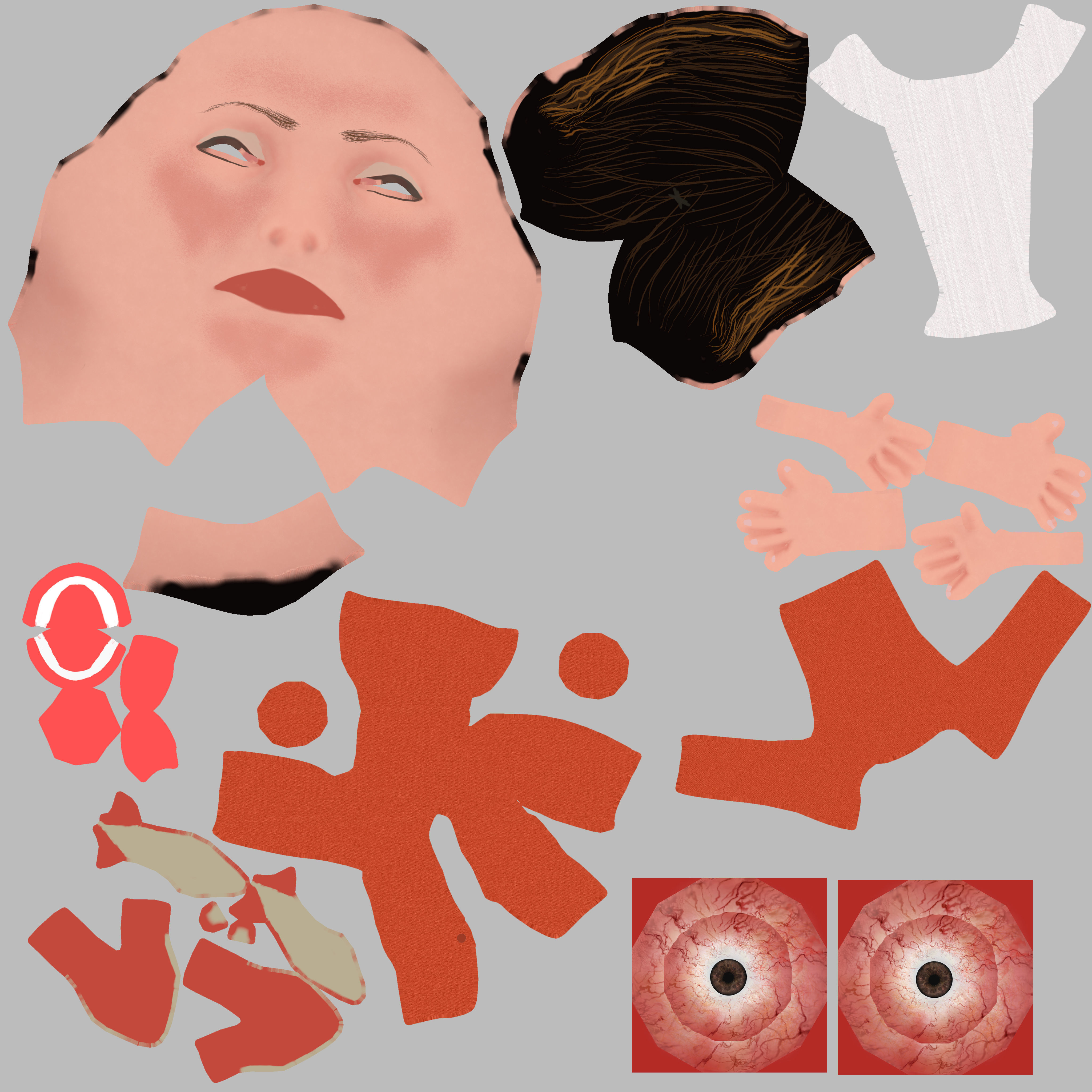 Nancy Pelosi 3D caricature low poly game rady rigged animated Low-poly 3D model_17