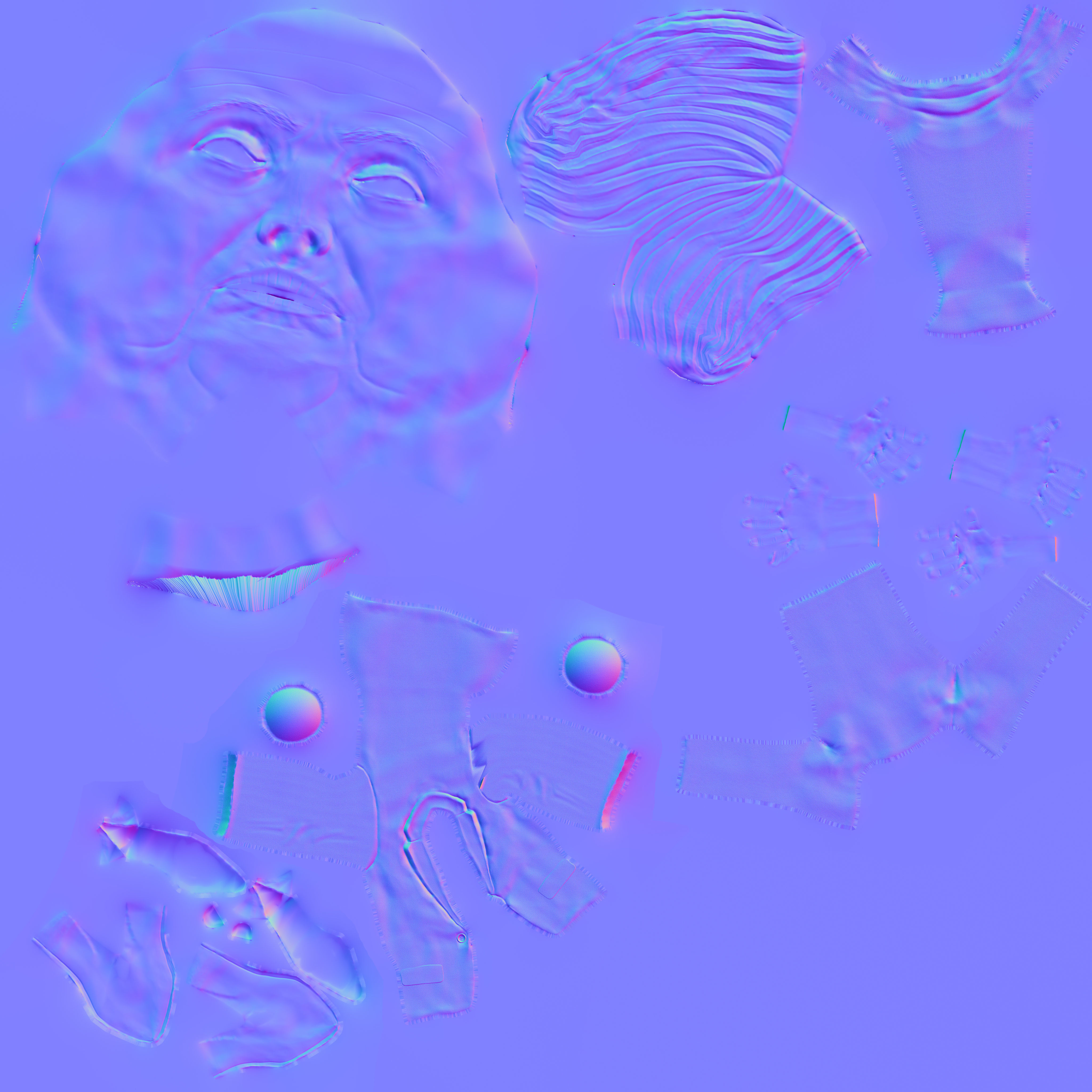 Nancy Pelosi 3D caricature low poly game rady rigged animated Low-poly 3D model_18