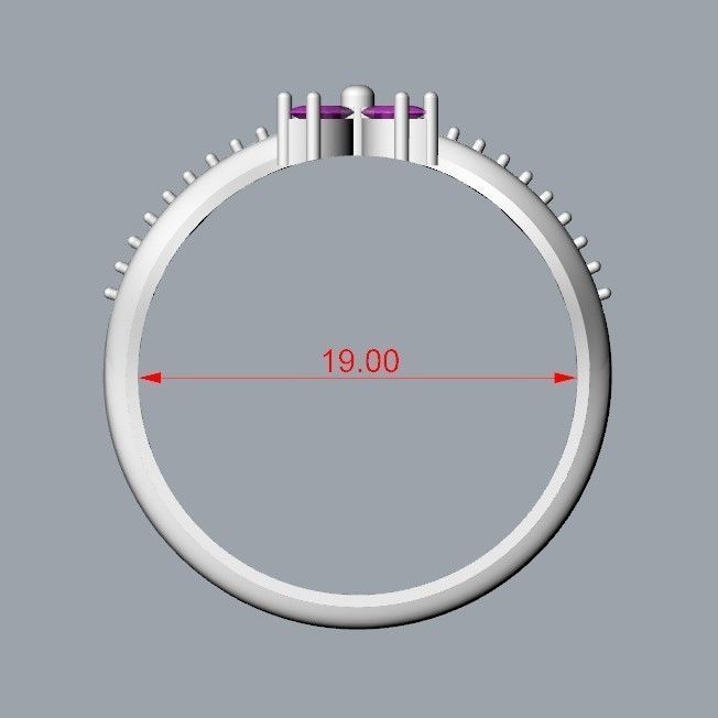 Women ring with rubies and diamonds 3dm stl 3D print model  3D print model_10