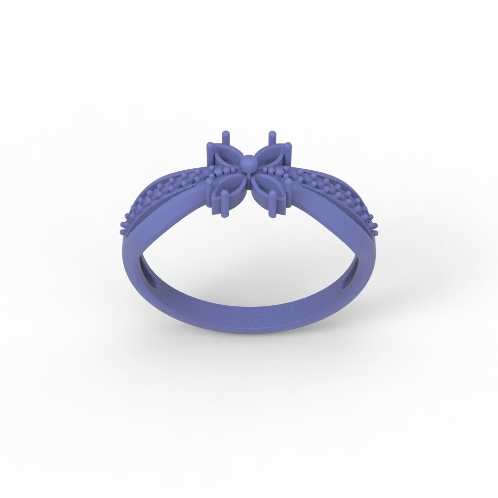Women ring with rubies and diamonds 3dm stl 3D print model  3D print model_27
